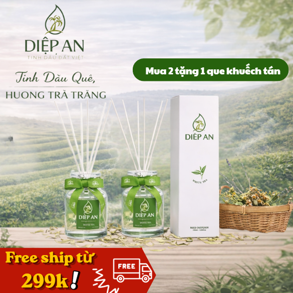 Tinh dầu cắm que thơm phòng hương trà trắng (100ml) - Ảnh 2