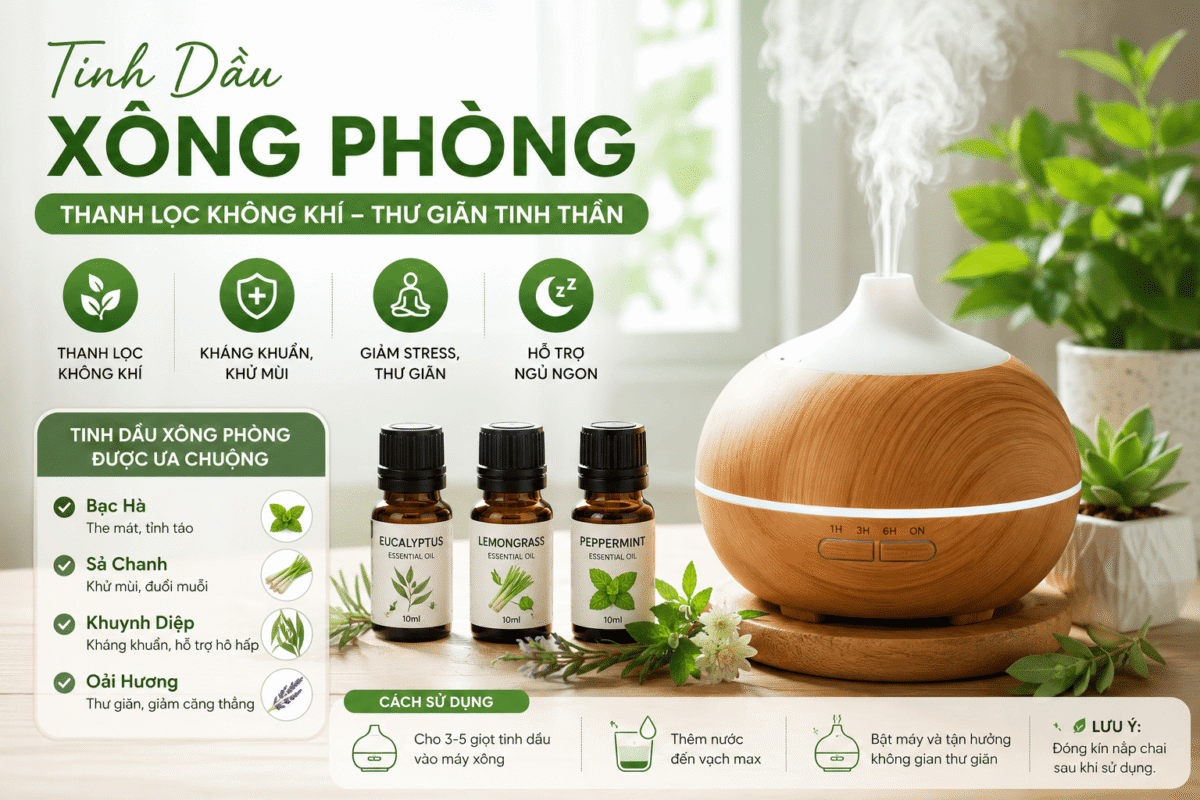 Xông Phòng Bằng Tinh Dầu